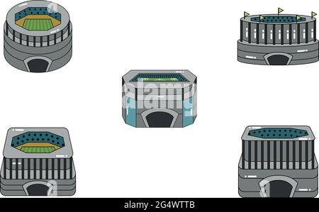 Satz von 3D-Stadien-Symbole Stock Vektor