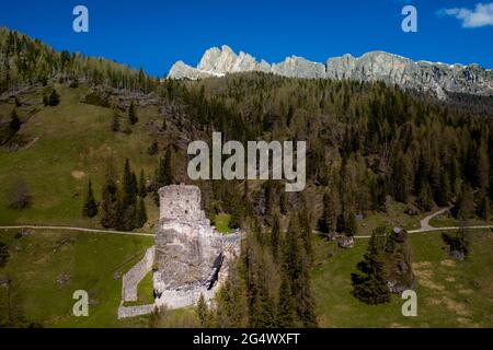 Schloss Andraz, Castello Andraz, Schloss Buchenstein, Castello Buchenstein, Belluno, Italien, Europa Stockfoto