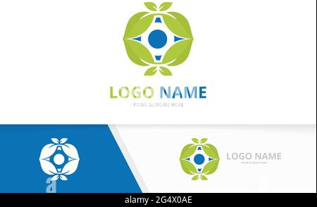 Logo mit Augenblatt-Design. Einzigartige Vorlage für das schöne Auge der Frau. Stock Vektor