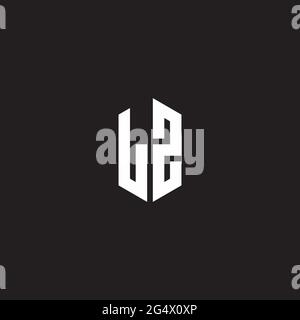 LZ Logo-Monogramm mit sechseckiger Designvorlage auf schwarzem Hintergrund isoliert Stock Vektor