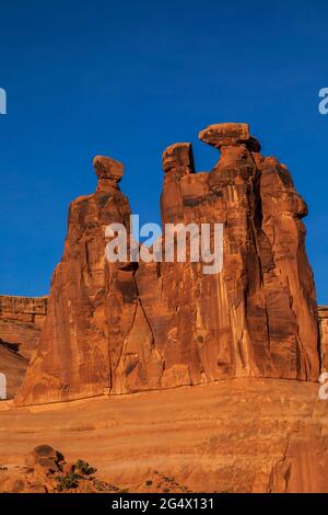 Three Gossips Rock Formation im Arches National Park, Utah Stockfoto