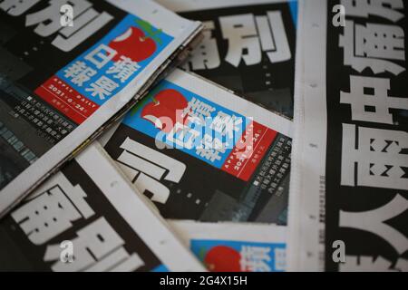 24. Juni 2021, Hongkong: die Apple Daily ist eine der zeitungen in hongkong und wird am 24. Juni 2021 geschlossen Stockfoto