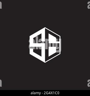 SG S G GS Logo-Monogramm-Sechseck mit schwarzem Hintergrund und negativem Leerzeichen Stock Vektor