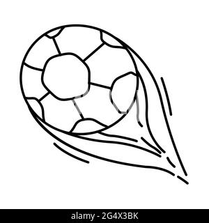 Spielplatz Kinder Fußball, spielen, Kinder, Kindergarten. Handgezeichnete Icon-Set, Umriss schwarz, Doodle-Symbol, Vektor-Symbol-Design. Stock Vektor