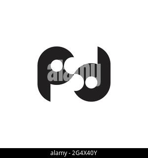 Buchstabe pd einfach verknüpfte geometrische eindeutige Logo-Vektor Stock Vektor