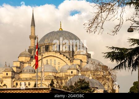 Türkei, Istanbul, Außenansicht der Suleymaniye Moschee Stockfoto