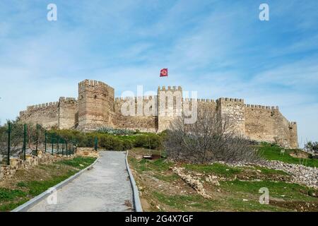 Türkei, Provinz Izmir, Selcuk, Fußweg vor dem Schloss Ayasuluk Stockfoto