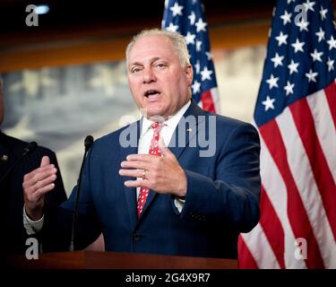 Washington, DC, USA. Juni 2021. 23. Juni 2021 - Washington, DC, USA: US-Repräsentant STEVE SCALISE (R-LA) spricht auf einer Pressekonferenz über COVID-19 und China. Quelle: Michael Brochstein/ZUMA Wire/Alamy Live News Stockfoto