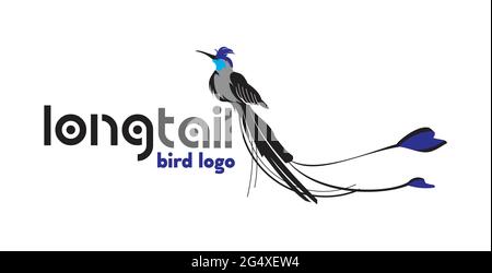 Long Tail Bird Logo – exklusive Designinspiration Stockfoto