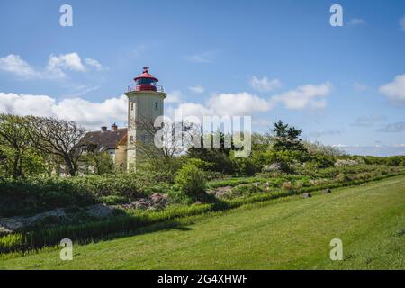 Leuchtturm Westermarkelsdorf auf der Insel Fehmarn Stockfoto