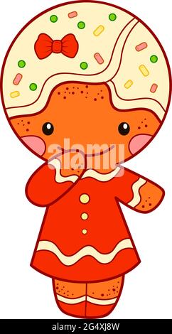 Weihnachten Cartoons Clip Art . Lebkuchen Mann Clipart Vektor Illustration. Stock Vektor