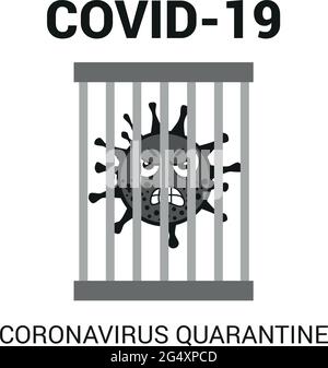 Corona Virus Cartoon-Charaktere, die in Gefangenschaft Isolation sind. vektor-Illustration Stock Vektor