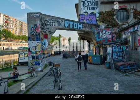 FRANKREICH, PARIS (75010), QUAY OF VALMY, POINT EPHEMERE Stockfoto