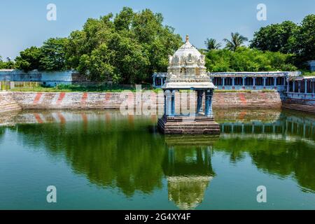 Tempeltank des Ekambareswara-Tempels in Kanchipuram, Tamil Nadu, Indien Stockfoto