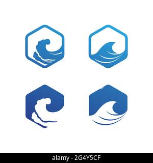 Wasser Wellen Symbol Vektor Grafik Design logo Stock Vektor