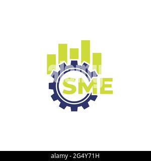 KMU, kleine und mittlere Unternehmen, Vektorsymbol Stock Vektor