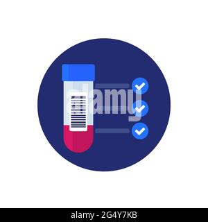 Bluttestergebnisse und Symbol für Blutproben Stock Vektor