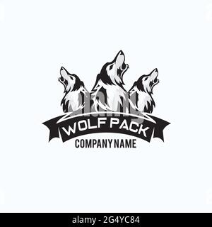 wolf Pack exklusives Logo Stock Vektor