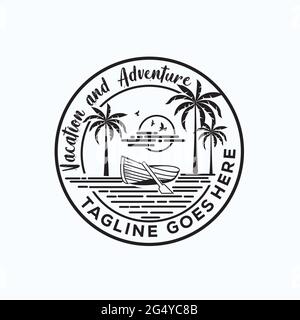 Vacation and Adventure Logo exklusive Designinspiration Stock Vektor