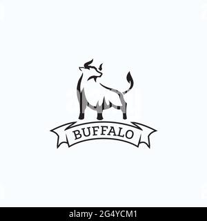 buffalo Logo exklusive Designinspiration Stock Vektor