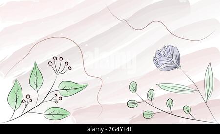 Abstrakter Hintergrund mit Blumen, organischen Formen, in pastellfarbenen Erdtönen. Stock Vektor