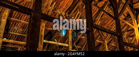 Mittelalterliche Markthalle in La Cote Saint André, Isère, Frankreich Stockfoto