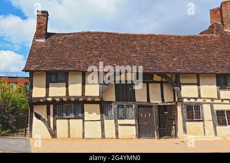 Maurerhof, Rother Street, Stratfor-upon-Avon. Das älteste Haus in Stratford-upon-Avon um 1481 Stockfoto