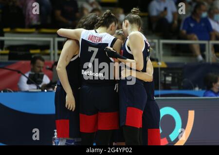 Russische Spieler beim FIBA Women's EuroBasket 2021, Viertelfinale-Basketballspiel zwischen Belgien und Russland am 23. Juni 2021 bei Rhenus Sport in Straßburg, Frankreich - Foto Laurent Lairys / DPPI / LiveMedia Stockfoto