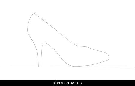 Selbstzeichnung Animation einer Linie Zeichnung eines High Heel Schuhs. Stock Vektor