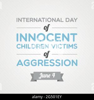 Internationaler Tag der unschuldigen Kinder, Opfer von Aggressionen. Vektorgrafik, flaches Design Stock Vektor