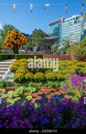 Der Eingang zum Jogyesa-Tempel ist der Haupttempel des Jogye-Ordens des koreanischen Buddhismus. Gelegen in Jongno-gu, im Stadtzentrum von Seoul. Südkorea Stockfoto