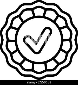 Symbol für das Emblem für regulierte Produkte. Umriss regulierte Produkte Emblem Vektor-Symbol für Web-Design isoliert auf weißem Hintergrund Stock Vektor