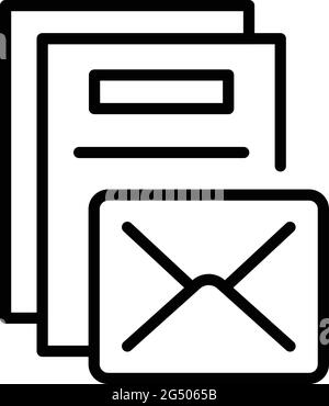 E-Mail-Symbol für regulierte Produkte. Skizzieren Sie das E-Mail-Vektorsymbol für regulierte Produkte für das Webdesign auf weißem Hintergrund Stock Vektor