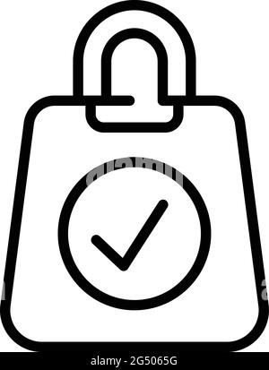 Gepäcksymbol für regulierte Produkte. Umriss regulierte Produkte Tasche Vektor-Symbol für Web-Design isoliert auf weißem Hintergrund Stock Vektor