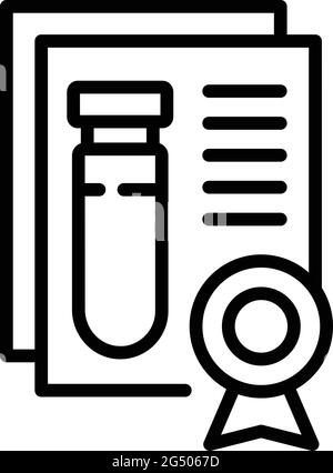 Symbol für Reagenzglas für regulierte Produkte. Skizzieren Sie das Vektorsymbol für regulierte Produkte für das Webdesign auf weißem Hintergrund Stock Vektor