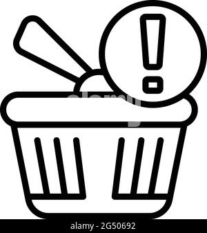 Symbol für den Warenkorb regulierter Produkte. Skizzieren Sie das Vektorsymbol für den Korb regulierter Produkte für das Webdesign auf weißem Hintergrund Stock Vektor
