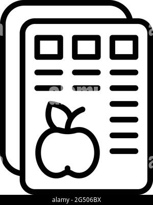 Symbol für regulierte Produkte Obst. Skizzieren regulierte Produkte Obst Vektor-Symbol für Web-Design isoliert auf weißem Hintergrund Stock Vektor