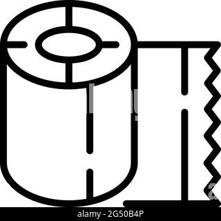 Papierrollensymbol für den Campingplatz. Vektorsymbol für die Umriss-Papierrolle des Campingplatzes für Webdesign isoliert auf weißem Hintergrund Stock Vektor