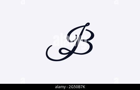 JB und BJ oder B und J Logo-Vorlage für abstrakte Buchstaben für Unternehmen Stock Vektor