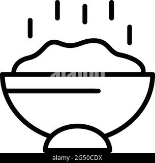 Symbol für die Schüssel am Morgen. Skizzieren Sie das Vektorsymbol für die morgendliche Lebensmittelschale für das Webdesign auf weißem Hintergrund Stock Vektor