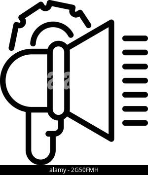 Marketing-Megaphon-Symbol. Outline Marketing Megaphon Vektor-Symbol für Web-Design isoliert auf weißem Hintergrund Stock Vektor