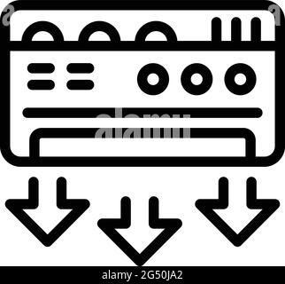 Symbol Klimaanlage reparieren erzwungen. Umriss Reparatur Klimaanlage erzwungene Vektor-Symbol für Web-Design isoliert auf weißem Hintergrund Stock Vektor