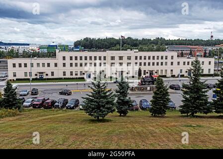 Alaska Railroad Depots und Bahnhöfe, Anchorage, Alaska, USA Stockfoto