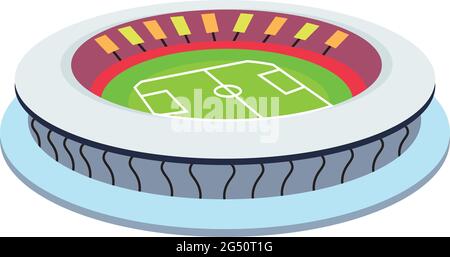 Isoliertes fußballstadion in 3d-Farben Stock Vektor