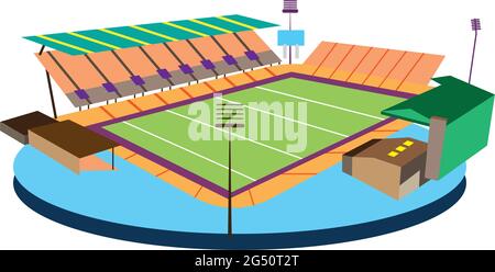 Isoliertes fußballstadion in 3d-Farben Stock Vektor