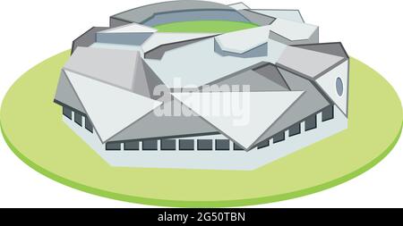 Isoliertes fußballstadion in 3d-Farben Stock Vektor