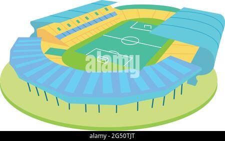 Isoliertes fußballstadion in 3d-Farben Stock Vektor