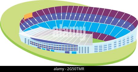 Isoliertes fußballstadion in 3d-Farben Stock Vektor