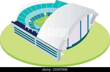 Isoliertes fußballstadion in 3d-Farben Stock Vektor