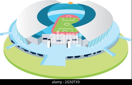 Isoliertes fußballstadion in 3d-Farben Stock Vektor